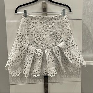 Choklate Paris - white high waisted laser cut lace skirt size S